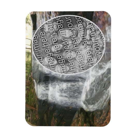 滝かわいらし油絵あなたの写真を追加 マグネット (縦)