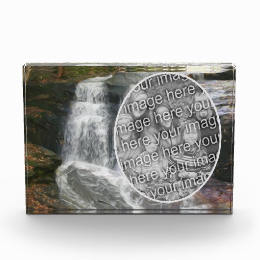 滝かわいらし油絵あなたの独自を追加 フォトブロック (正面)