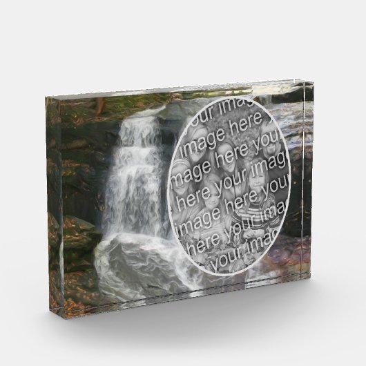 滝かわいらし油絵あなたの独自を追加 フォトブロック (左)