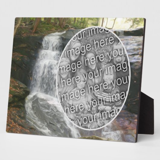 滝かわいらし油絵独自の写真を追加 フォトプラーク (側面)