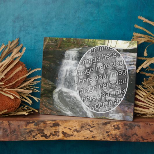 滝かわいらし油絵独自の写真を追加 フォトプラーク (側面)