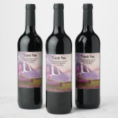 滝とさくらんぼのまわりにツリーズア結婚レイク ワインラベル (ボトル)