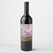 滝とさくらんぼのまわりにツリーズア結婚レイク ワインラベル (正面)