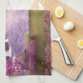 滝とさくらんぼの木のまわりに々湖 キッチンタオル (四つ折り)