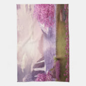 滝とさくらんぼの木のまわりに々湖 キッチンタオル (縦)