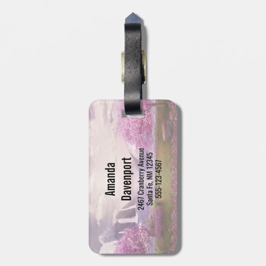 滝とさくらんぼの木のまわりに々湖 ラゲッジタグ (裏面縦)