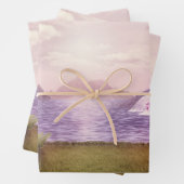 滝とさくらんぼの木のまわりに々湖 ラッピングペーパーシート (インサイチュ)