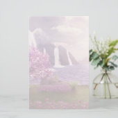 滝とさくらんぼの木のまわりに々湖 便箋 (スタンド正面)