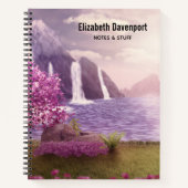 滝とさくらんぼツリーズバイアレイク ノートブック (正面)