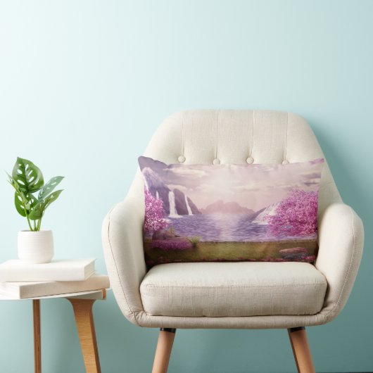 滝とさくらんぼツリーズバイアレイク ランバークッション (椅子)