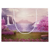 滝とさくらんぼツリーズバイアレイク ラージペーパーバッグ (正面)