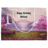 滝とさくらんぼツリーズバイアレイク ラージペーパーバッグ (裏面)