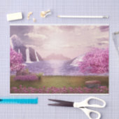 滝とさくらんぼツリーズバイアレイク 薄葉紙 (クラフト)