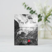 滝とバラ – 日付の保存 案内ポストカード (スタンド正面)