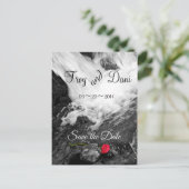 滝とバラ – 日付を保存 案内ポストカード (スタンド正面)