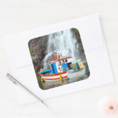 滝とボート スクエアシール (封筒)