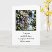 滝とライラック悔やみや弔慰 カード (黄色い花)