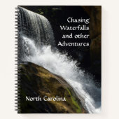 滝と冒険を追いかける写真 ノートブック (正面)