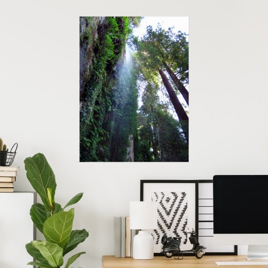 滝と崖 ポスター (ホームオフィス)