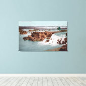 滝と橋の空中表示 キャンバスプリント (インサイチュ (ウッドフロア))