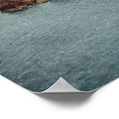 滝と橋の空中表示 ポスター (角)