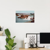 滝と橋の空中表示 ポスター (ホームオフィス)