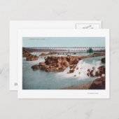 滝と橋の空中表示 ポストカード (正面/裏面)