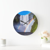 滝と虹 ラージ壁時計 (ホーム)