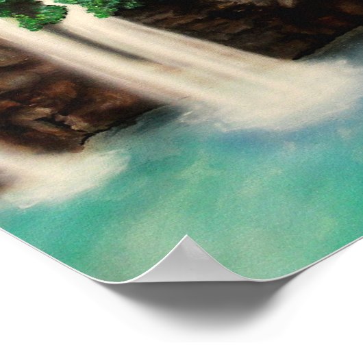 滝と踊り灯 ポスター (角)