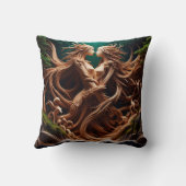 滝に包まれる魅惑の森のニンフ クッション (裏面)