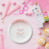 滝に棲むサンゴの灰色のアート結婚の展示 ペーパープレート (パーティー)