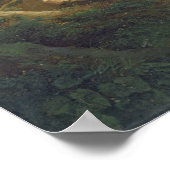 滝のある森林の風景 ポスター (角)