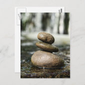 滝のある滑らかな岩 ポストカード (正面/裏面)