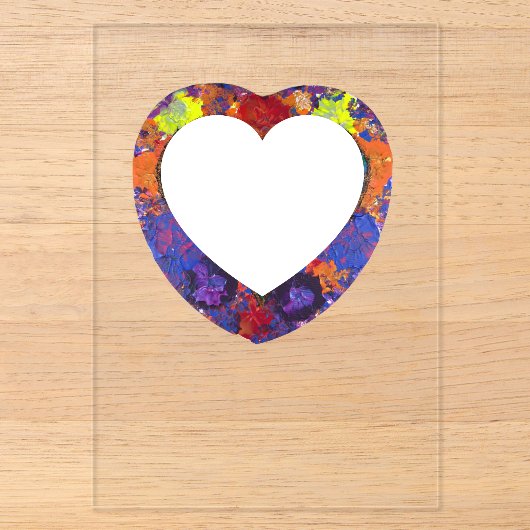     滝のそばの犬 – 手作りのアート作品 アクリル招待状 (正面)