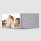 滝のようなダスティパープルの葉の写真の結婚式 ゲストブック (全面)