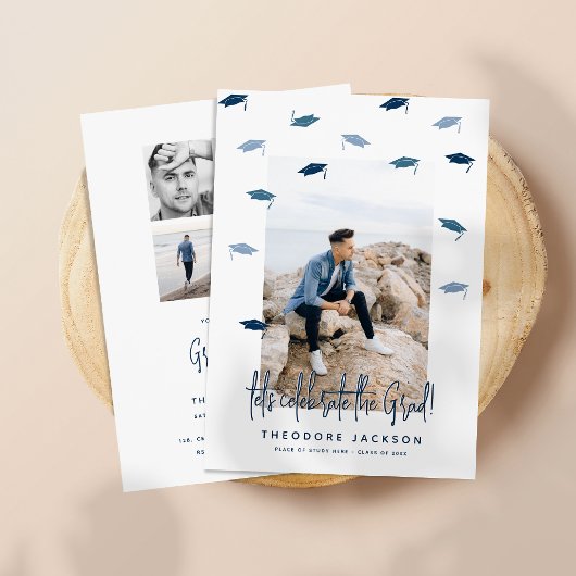 滝のように流れる卒業証書 キャンバス コラージュ 卒業式 招待状