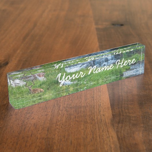 滝のように流れる川で金をもうける デスクネームプレート (側面)