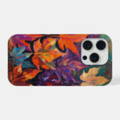 滝のように降り注ぐ紅葉、カラフルな秋のデザイン iPhoneケース (裏面横)