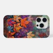 滝のように降り注ぐ紅葉、カラフルな秋のデザイン iPhoneケース (裏面横)