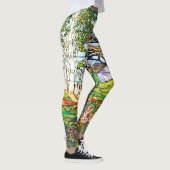 滝のアイリス樺の木のTiffanyのステンドグラスのヴィンテージ レギンス (右)