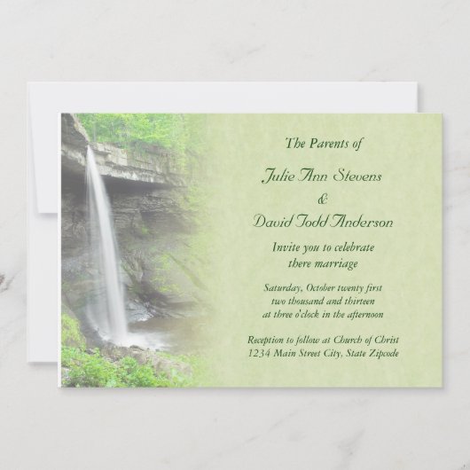 滝のウェディング 招待状 (正面)