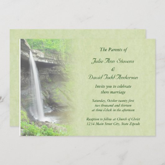 滝のウェディング 招待状 (正面/裏面)