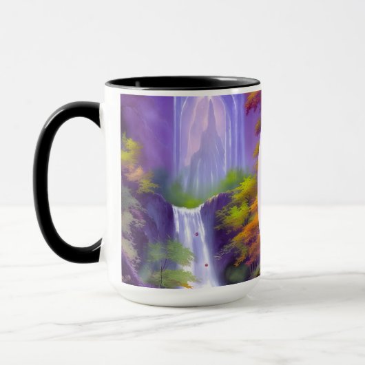 滝のコーヒーマグを癒すために10マントラ マグカップ (左)