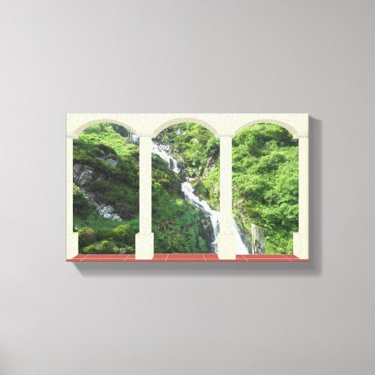 滝のシーン キャンバスプリント (正面)