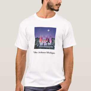 滝のジャクソンミシガン州の男性Tシャツ Tシャツ