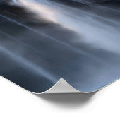 滝の上に座る黒熊 ポスター (角)