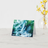 滝の元の芸術の空白のなメッセージカード カード (黄色い花)