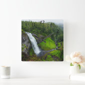 滝の写真 スクエア壁時計 (ホーム)