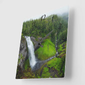 滝の写真 スクエア壁時計 (傾斜)