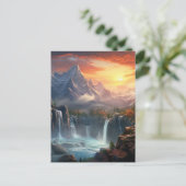 滝の山景色の背景 シーズンポストカード (スタンド正面)